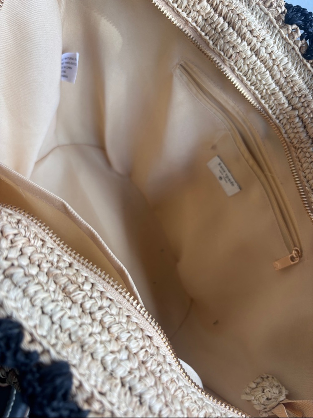 Chic Raffia Woven Bow Tote with Black Accents - Picture 8 of 9